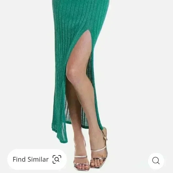 SkirtSurf Gypsy Metallic Rib Maxi Skirt - Medium / Green - Picture 3 of 3